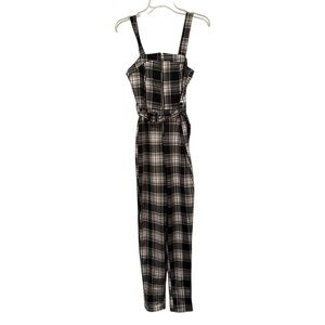 Almost Famous Black and White Checkered Jumpsuit